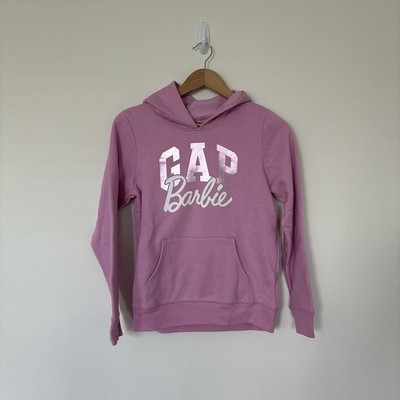 Gap x Barbie Hoodie Kids Girls Size XL Pink White  Athleisure Gym Comfy Casual