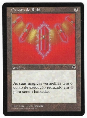 ►Magic-Style◄ MTG Ruby Medallion Portuguese Tempest Charlie Brown MISPRINT EX - Photo 1/2