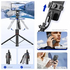 66.93 in Extendable Smartphone Selfie Stick with Bluetooth Remote, Fill Light