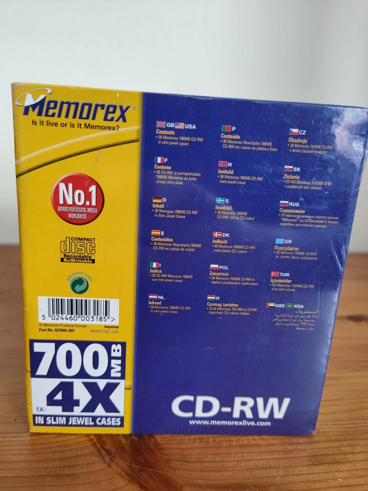Memorex 30 Pack CD-RW 700MB 1X-4X Slim Jewel Cases *Brand New - Image 3 of 4