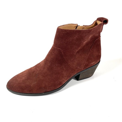 Sole Society Women’s Ankle Boots Red Suede Zipper Size 9.5 M
