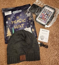 Bluetooth 5.0 Headset Music Warm Beanie Hat- Dark Grey