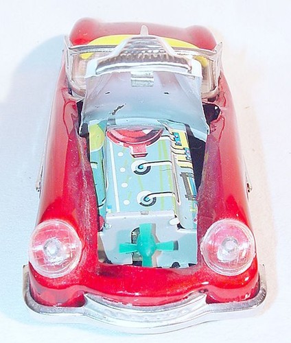 MF-787 China AUSTIN JENSEN Race Car + Opening Engine Hood Tin Friction #1 MIB`78 - Picture 5 of 9