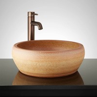 Signature Hardware Pryor Hand Glazed Vessel Sink In Desert Sand on sale Signature Hardware Pryor Hand Glazed Vessel Sink In Desert Sand on sale
