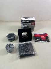 Reln 4 in. x 4 in. Square Drain Shower Grate in Matte Black 