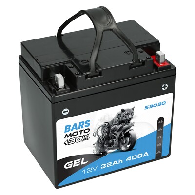 BARS GEL 53030 Motorradbatterie 12V 32Ah 400A NEU +30% Motorrad Batterie