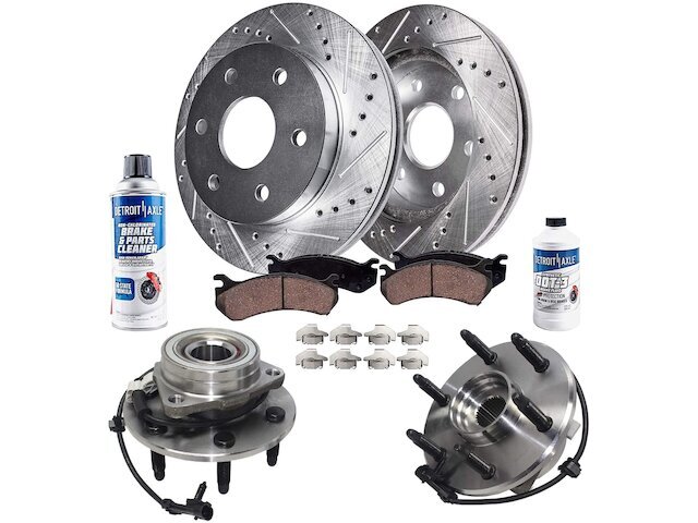 Front Brake Pad and Rotor and Wheel Hub Kit For GMC Sierra 1500 HX731HR