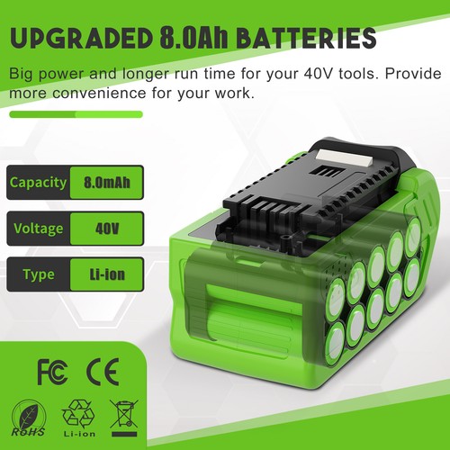 1/4x 8000mAh Para Greenworks 40V Batería G-MAX 29462 29472 29252 Li-Ion 6AH Batería - Imagen 4 de 17
