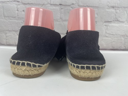 Espadrillas Chloe da donna in camoscio con frange e plateau nere taglia 8,5 US 39EU - Foto 4 di 12