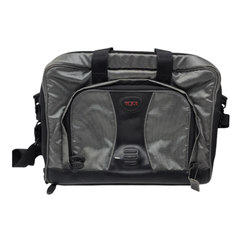 Étui pour ordinateur portable de voyage Tumi T2 sac séparateurs de fichiers bandoulière gris noir - Photo 2/8
