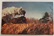 RR Postcard Weston MA Boston & Maine #1495 RR 2-6-0 Locomotive Engine Feb 1955