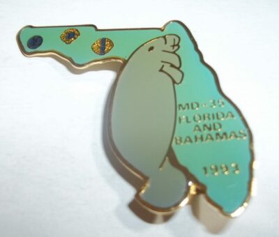 Florida & Bahamas, MD-35, 1993 Lions Club Pin Charm 2 1/4'' x 1 5/8''