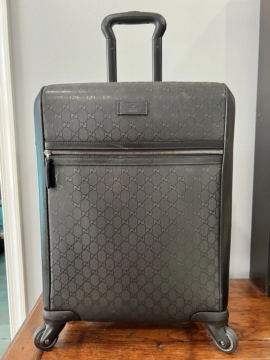 Gucci Supreme Monogram Large Four Wheel Suitcase Bag