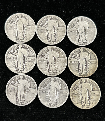 Standing Liberty Silver Quarter Dollar ~ 25c P D S Liberty Head