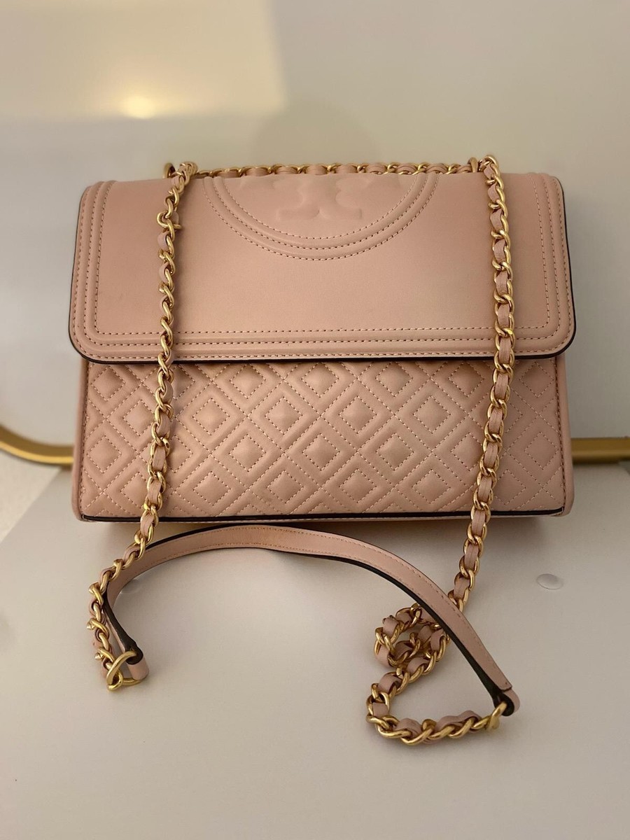 Tory Burch Fleming Convertible Shoulder Bag Shell Pink | eBay