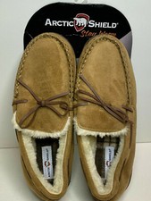 Arctic Shield Plush Brown Memory Foam Slippers House Shoes Mens sz. 9 NEW 