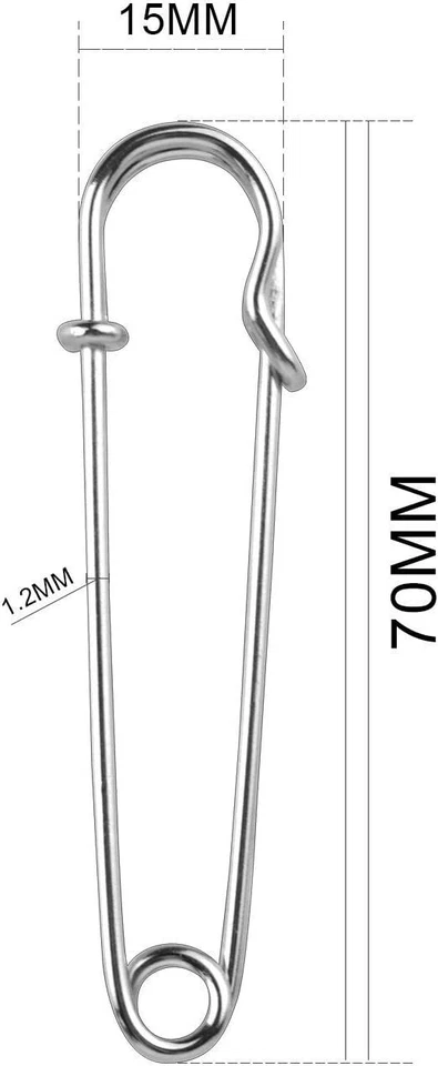 30 Stück Sicherheitsnadeln Anstecknadeln L Grösse 70mm für Kleidung Leder Segel - Bild 2 von 4