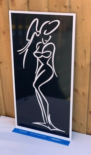 Boyd Coddington Girl Plaque Sign Bar Pub Club Wall Home Den Man Cave Decor Black - Picture 3 of 4