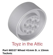 Lego 1x 68327 Light Bluish Gray Wheel 41mm D. x 15mm Technic 10497