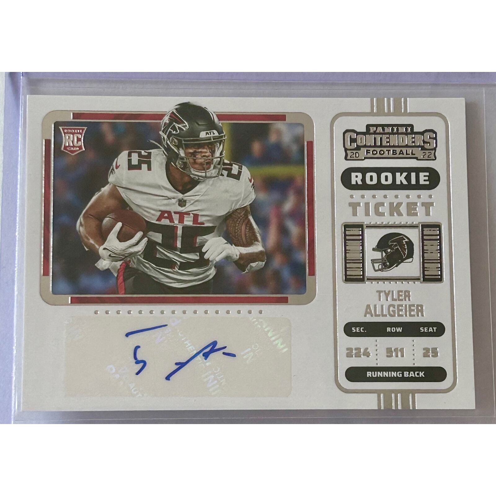 2022 Contenders Tyler Allgeier Variation Rookie Ticket Auto RC #221 Falcons