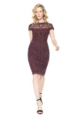 TADASHI SHOJI Blackberry Corded Embroidered Tulle Cap Sleeve Sheer Yoke Dress 4 | eBay TADASHI SHOJI Blackberry Corded Embroidered Tulle Cap Sleeve Sheer Yoke Dress 4 | eBay