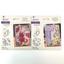 Lot 2 Crafters Companion Gemini Christmas Holidays Stamp & Die Set Winter Flower