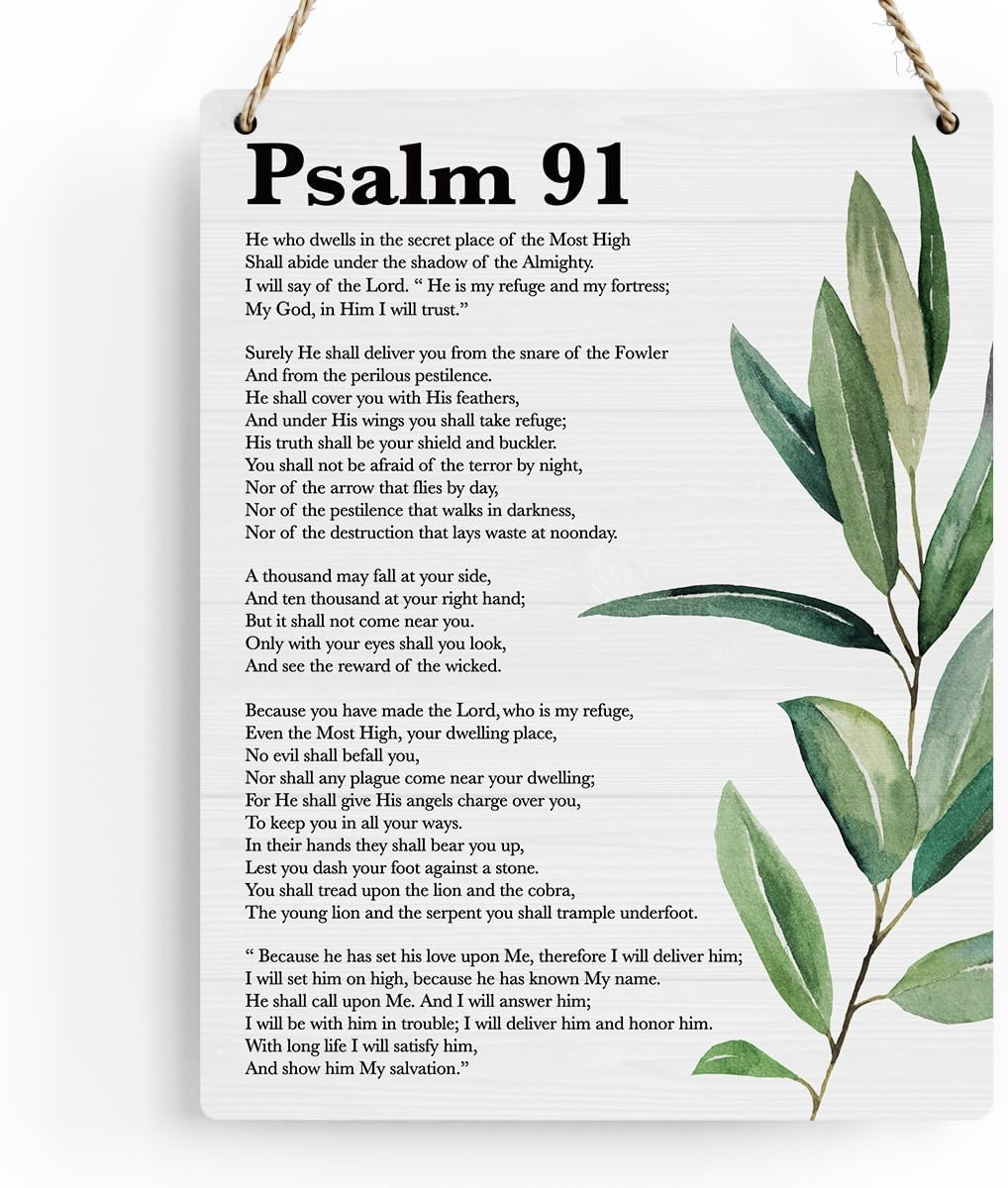 Inspirational Scripture Wall Art Bible Verses Psalm 91 Wall Decor