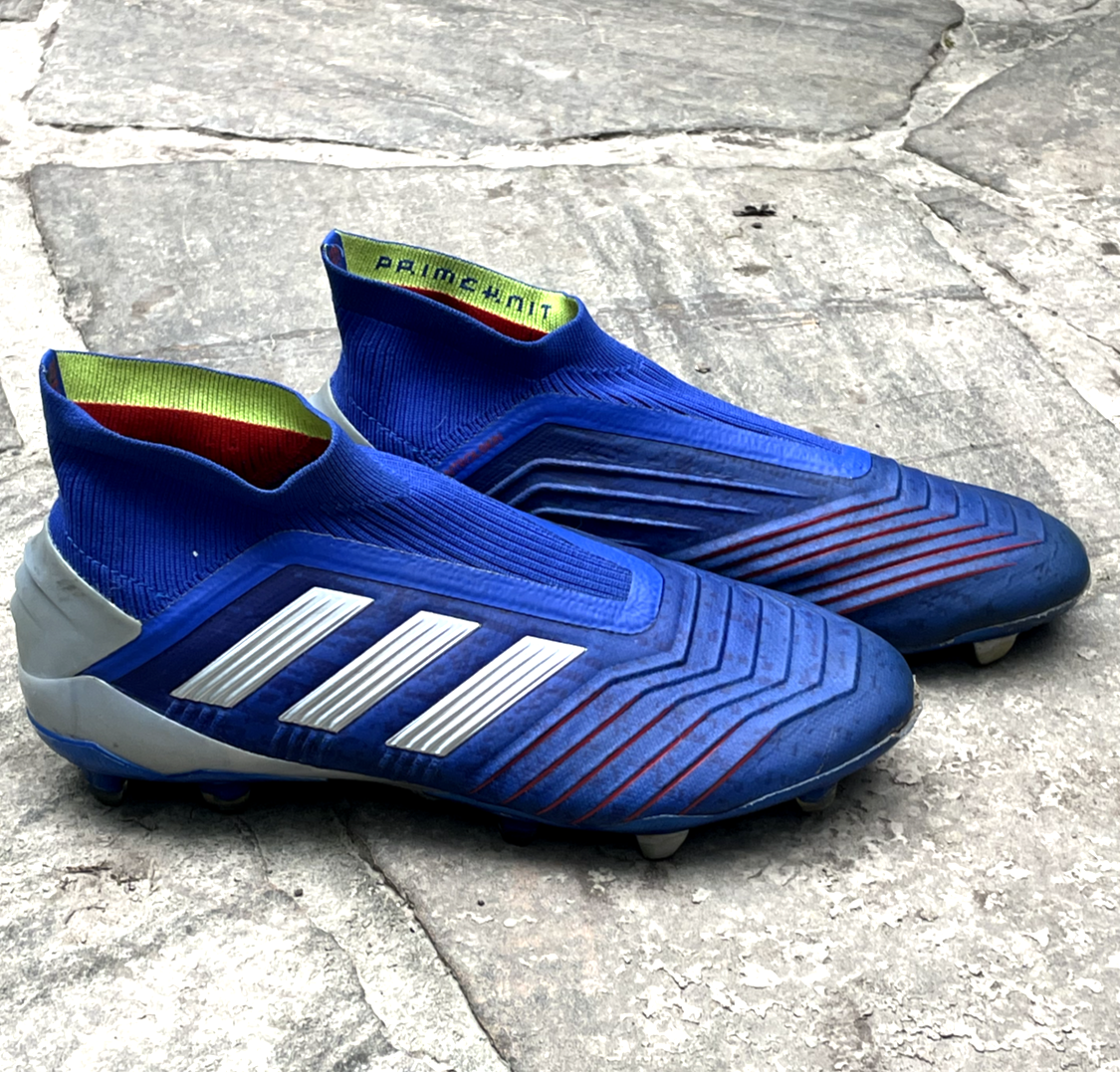 Adidas Mens Primeknit Predator 19+ FG Boost Blue Soccer Cleat