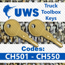 UWS Truck Toolbox Key / Select your key code / TWO KEY PACK / CH501-CH550