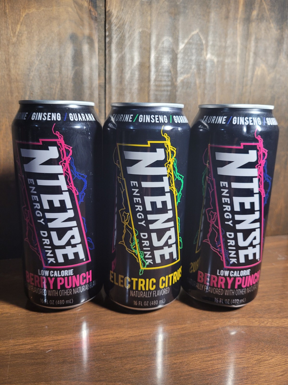 (3) NTENSE Energy Drinks ELECTRIC CITRUS BERRY PUNCH Taurine/Ginseng