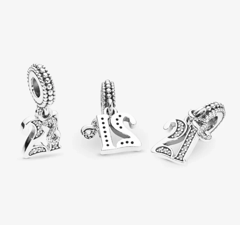 21st Birthday Charm For Charm Bracelet/necklace Genuine 925 Sterling Silver - Image 2 of 4