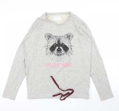 Matalan Damen Pyjama Oberteil grau Polyestermischung Größe XS