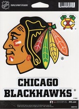 NHL Chicago Black Hawks Triple Spirit Stickers 3 Pack Team Decals