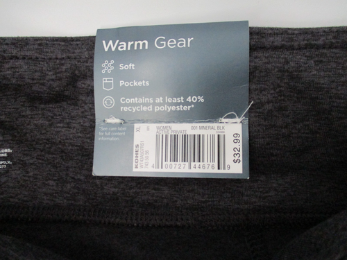 Tek Gear Womens Pants XL Black High Rise Leggings Warm Gear With Side Pockets - Picture 12 of 15
