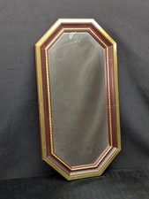 Vintage Octagon Wooden Mirror Cottagecore MCM Boho 80's Granny Core 23"x12.5"
