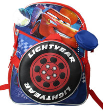 Mochila Disney Pixar Lightning Mcqueen Luces Intermitentes CARSA Lightyear Bolso para Niños