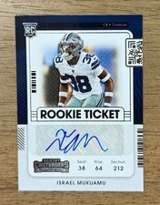 2021 Panini Contenders ISRAEL MUKUAMU #249 Rookie Ticket RC AUTO Cowboys