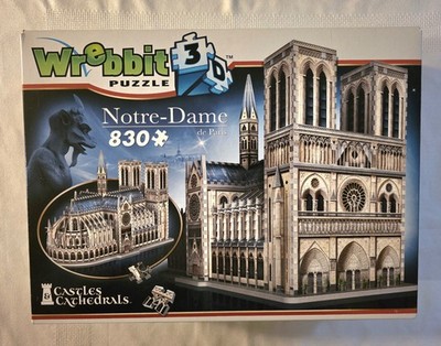 Wrebbit 3D Notre Dame de Paris 830 Piece Puzzle Complete + 39 Accessories