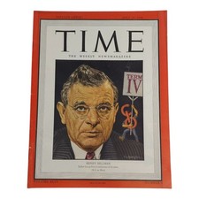 Vintage Time Magazine July 24 1944 Issue Featuring Sidney Hillman WWII Camels Ad