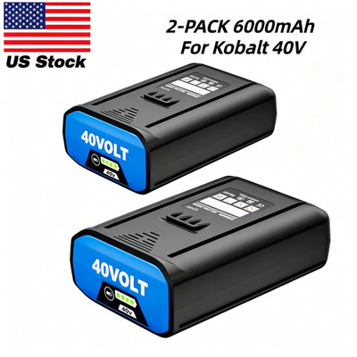 2-PACK For Kobalt 40v MAX 6.0Ah Extended Run Li-Ion Battery KB440-03 KB540-06 US