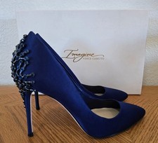 Vince Camuto Imagine Heels Pumps style Im Olive Color Navy Blue Size 6.5