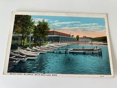 #ad Water Front Waterfront White Bear Lake Minnesota MN Boats Scene Postcard $2.99