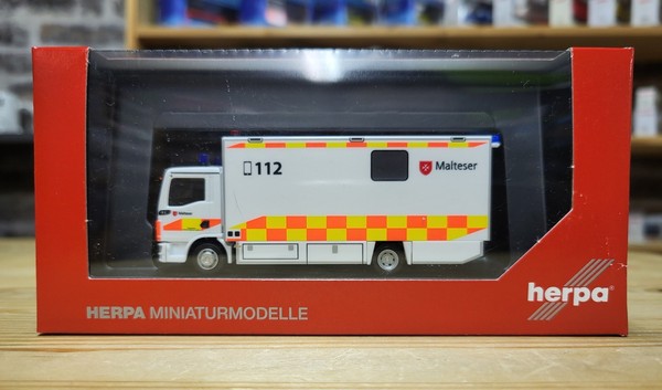 Herpa 1:87 098809 MAN TGL CC Koffer LKW Malteser. Neu-Ovp-image