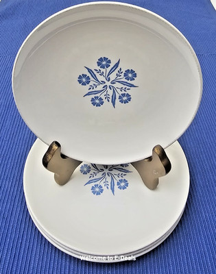 Set of 4 VTG Centura by Corning Blue Cornflower 6.5'' Bread & Butter Plates GA