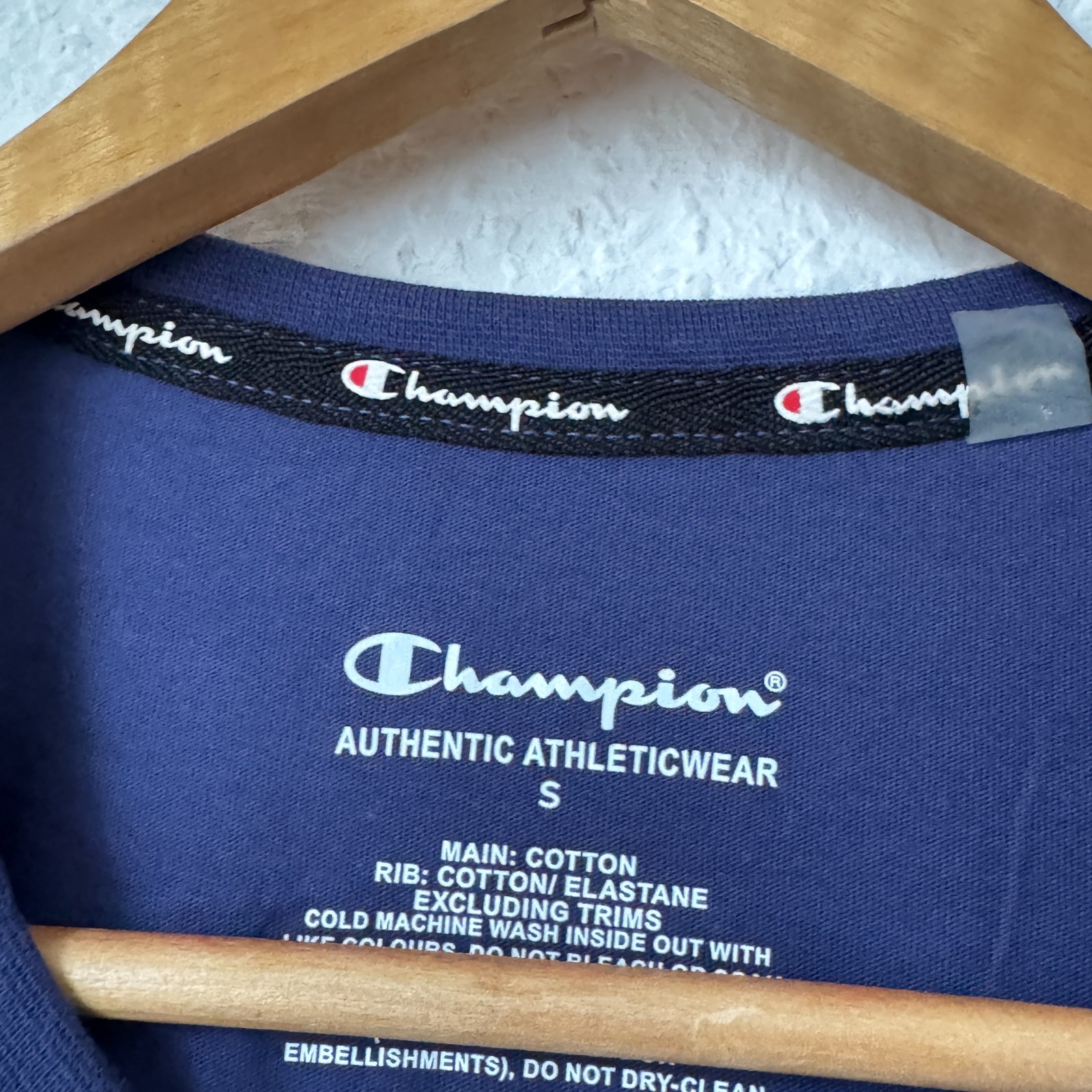 Champion Men's Script Logo Graphic T-Shirt - Navy Blue (Size S) image 8