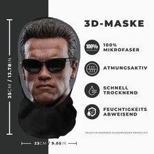 Realistische Terminator 3D-Druck Vollgesichtsmaske – Atmungsaktiv, Witz