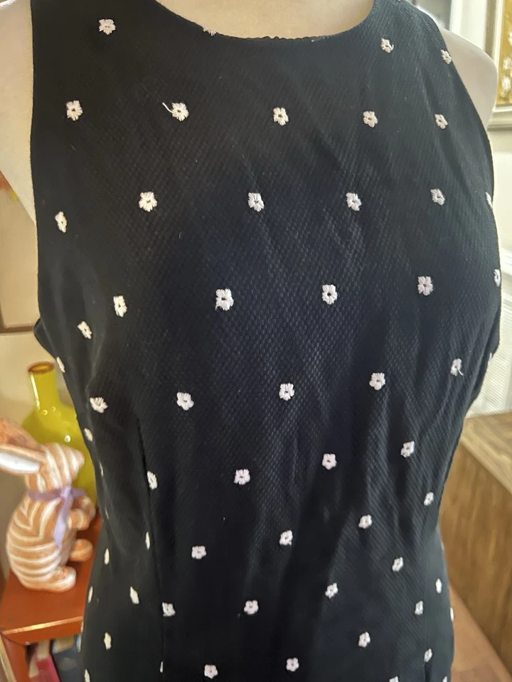 Vestido Vintage Años 90 Y2K Laundry by Shelli Segal Talla 10 Margarita Funda Blanco y Negro Foto 2 de 4