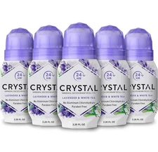 Crystal Mineral Deodorant Roll-On Lavender & White Tea 2.25oz – Pack of 5