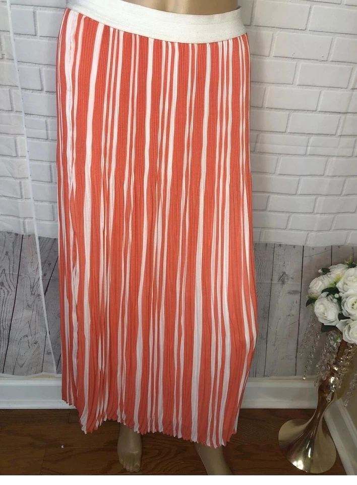 Kim Rogers Usado Colorido Mujer Acordeón Pull On Falda Talla Grande Foto 2 de 4