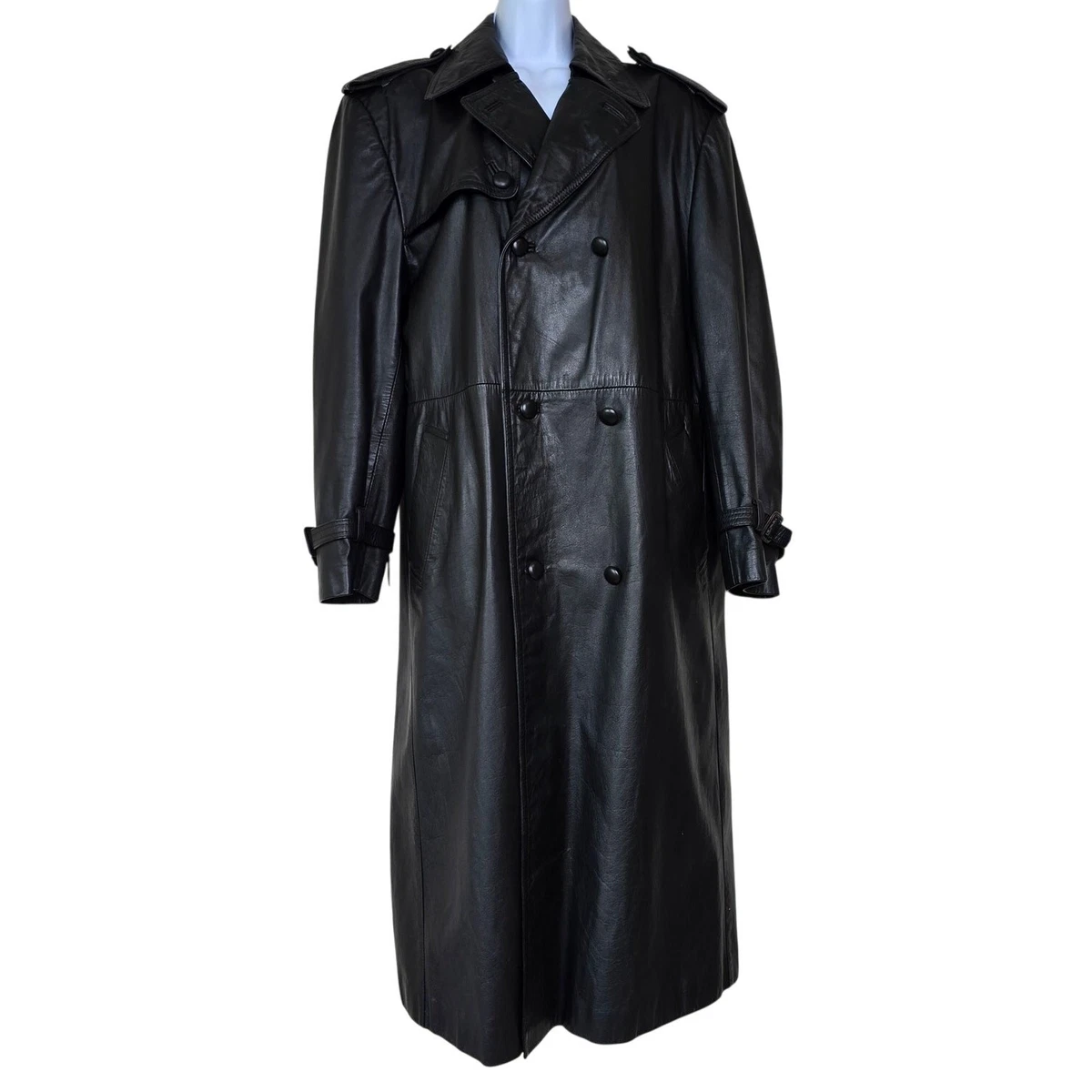 long black leather trench coat products for sale | eBay
